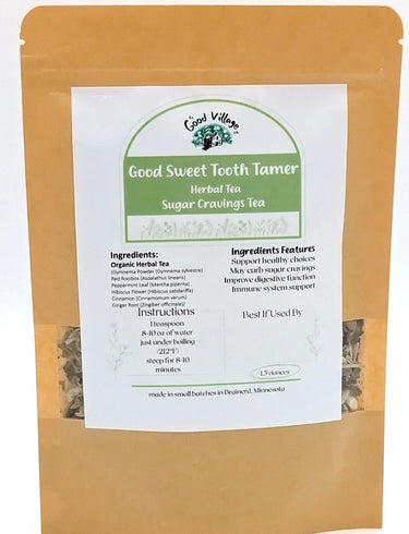 Sweet Tooth Tamer herbal tea blend to support a sugar awareness lifestyle