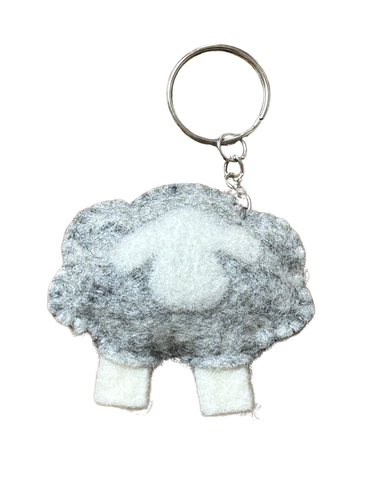 Felted Sheep Keyring