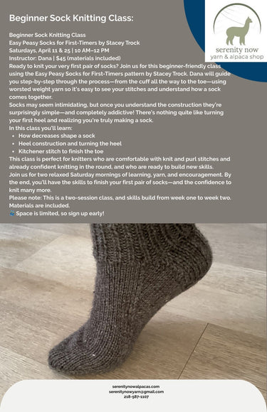 Beginner Sock Knitting Class