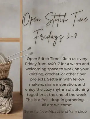 Open Stitch Time-Every Friday!