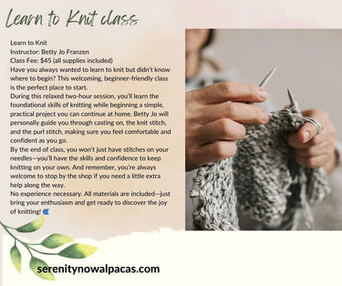 Learn to knit Class