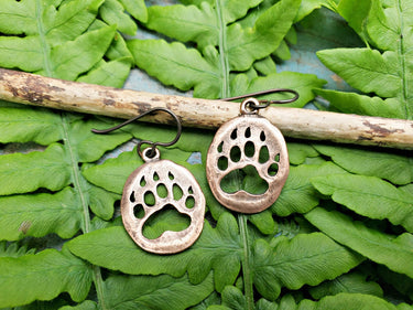 Copper Bear Paw Earrings