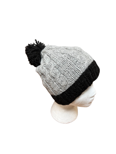 Alpaca lined cable hat