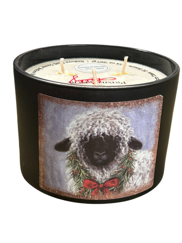 Christmas Sheep candle by Primitives by Kathy