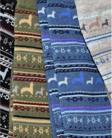 Alpaca Print Crew Socks