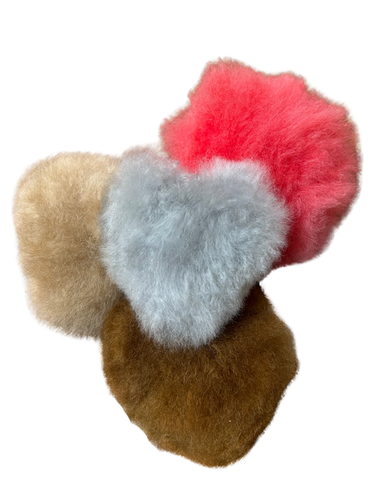 Alpaca Love Heart Shaped Fur Keychain