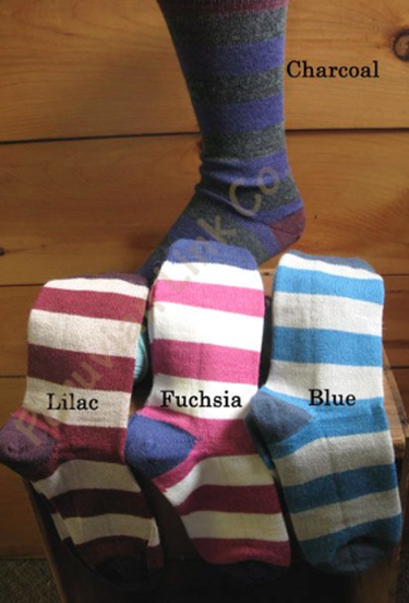Tri-Colored Striped Alpaca Socks