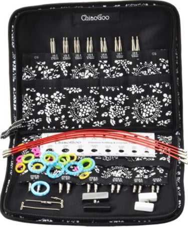 Chiaogoo TWIST Red Lace Interchangeables Set complete 4” US2-US15